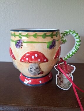 Blue Sky Clayworks Heather Goldminc 3D Mushroom Coffee Mug 12oz. NEW